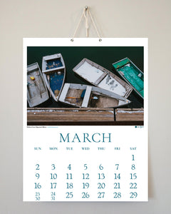 2025 Coastal New England Calendar with String