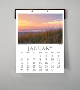 2025 Coastal New England Calendar with handcrafted hardwood hanger