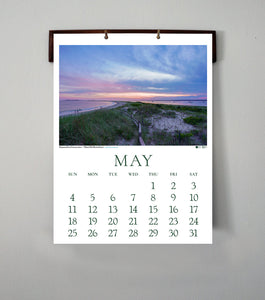 2025 Coastal New England Calendar with handcrafted hardwood hanger